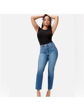 Good American Dark Blue Slim Straight Jeans
